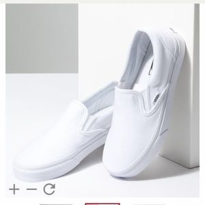 White Slip-On Vans